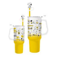 Thumbnail for Peanuts Multi Pose Yellow Character Pattern Ombre Stainless Steel Tumbler with Straw Cover Cap, Lid, Straw and Handle - 40 oz – 12 pc ppk ($15.00 each)