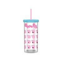 Thumbnail for Peppa Pig Faces Stacked  20oz Plastic Tall Cold Cup w/ Lid and Straw – 12 pc ppk ($5.25 each)