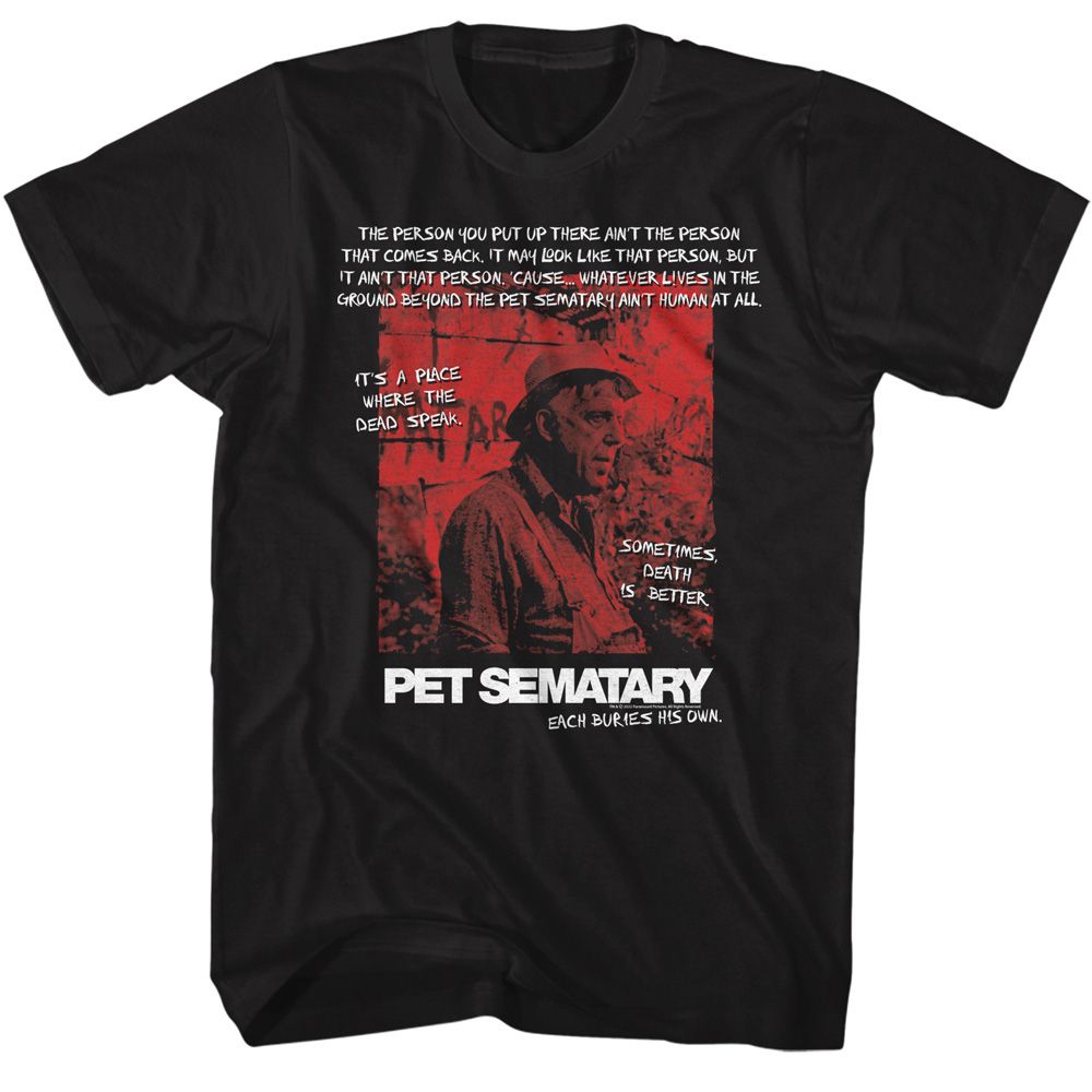 PET SEMATARY-PET SEMATARY JUD QUOTES-BLACK ADULT S/S TSHIRT