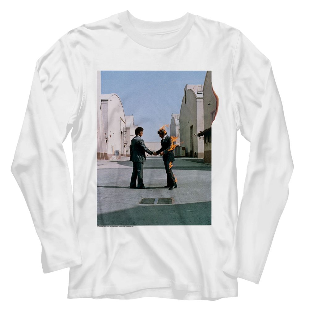 PINK FLOYD-WISH YOU WERE HERE-WHITE ADULT L/S TSHIRT
