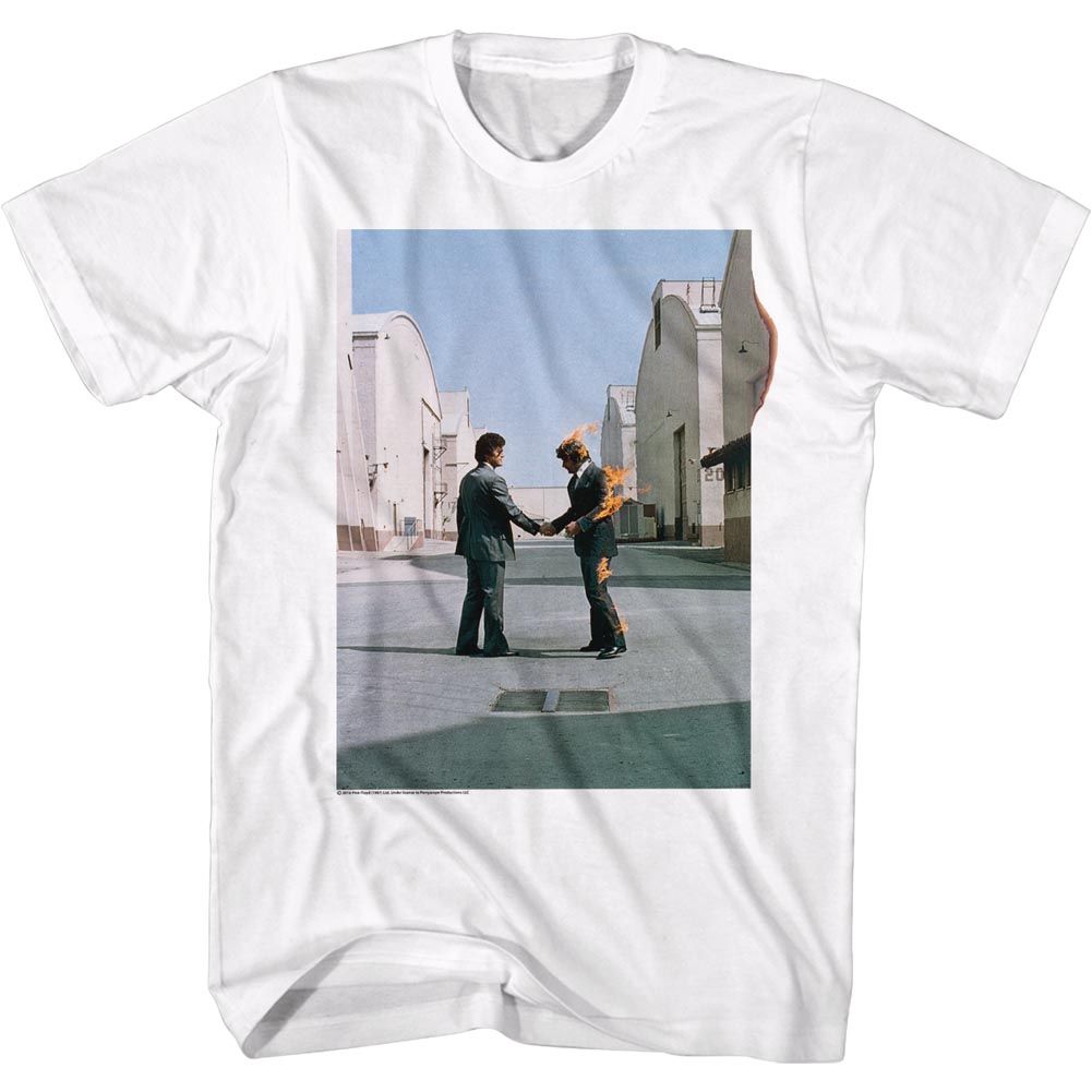 PINK FLOYD-FIREGUY-WHITE ADULT S/S TSHIRT