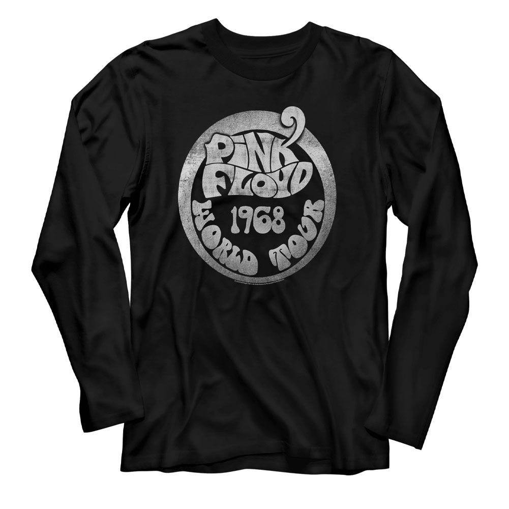 PINK FLOYD-1968 WORLD TOUR-BLACK ADULT L/S TSHIRT
