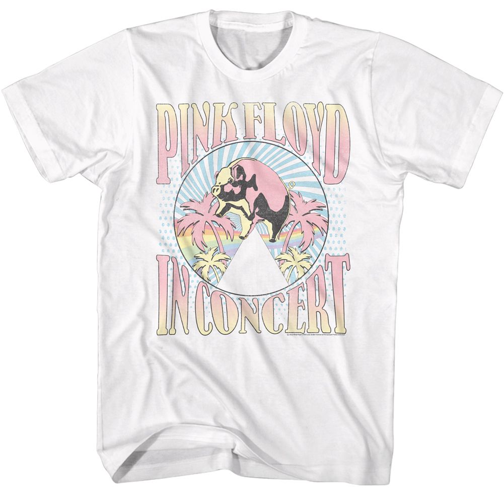 PINK FLOYD-PINK FLOYD PALM TREES-WHITE ADULT S/S TSHIRT