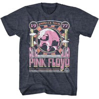 Thumbnail for PINK FLOYD-PINK FLOYD ANIMALS TOUR 1977-NAVY HEATHER ADULT S/S TSHIRT