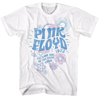 Thumbnail for PINK FLOYD-PINK FLOYD DARK SIDE TOUR FLORAL AND SUN-WHITE ADULT S/S TSHIRT