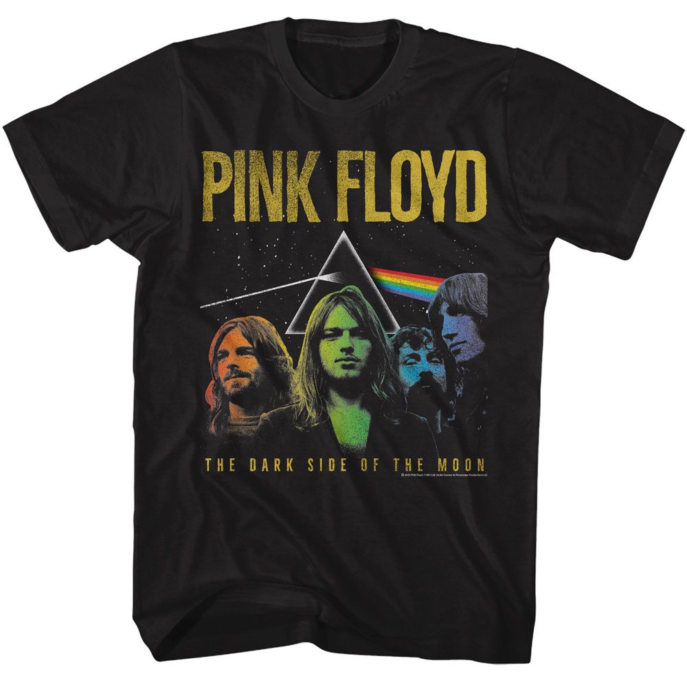PINK FLOYD-PINK FLOYD DSOTM RAINBOW BAND-BLACK ADULT S/S TSHIRT