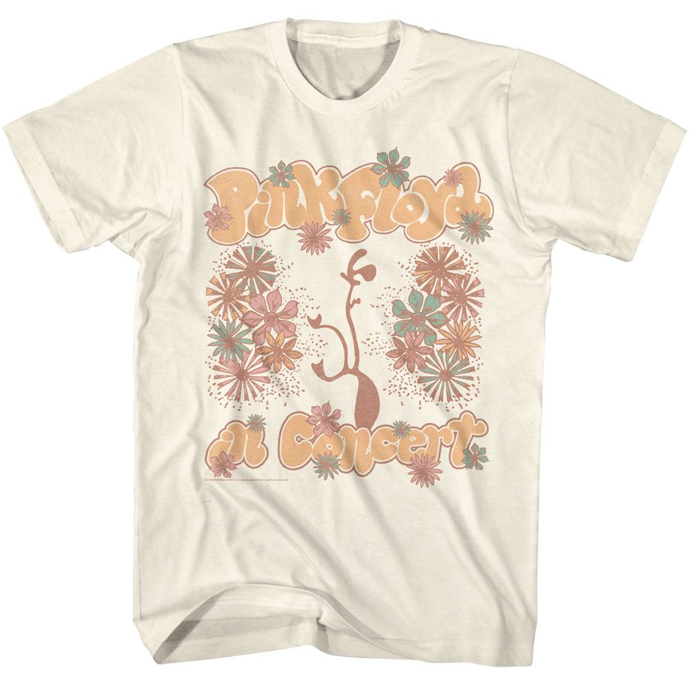 PINK FLOYD-PINK FLOYD FLORAL LUNGS-NATURAL ADULT S/S TSHIRT