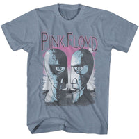 Thumbnail for PINK FLOYD-PINK FLOYD DIVISION BELL HEADS-INDIGO HEATHER ADULT S/S TSHIRT