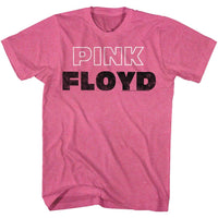 Thumbnail for PINK FLOYD-PINK WHITE OUTLINE-RETRO PINK HEATHER ADULT S/S TSHIRT