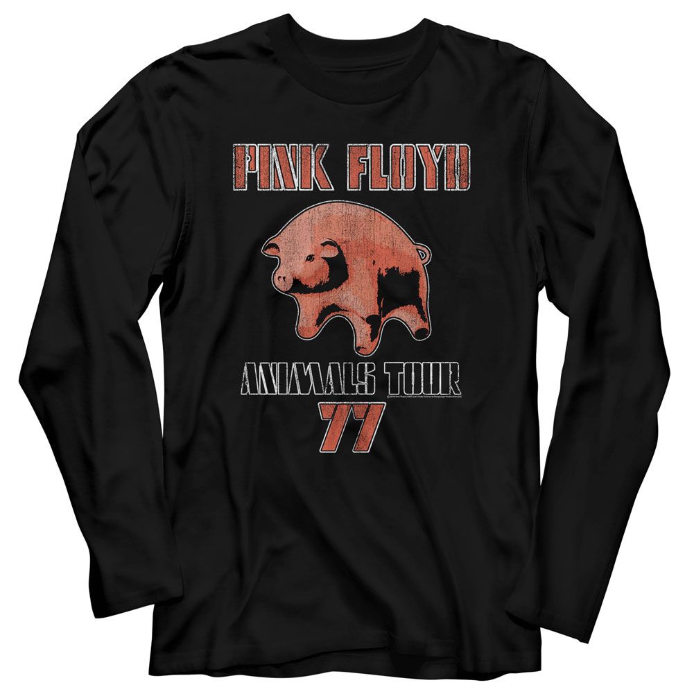 PINK FLOYD-TOUR 77-BLACK ADULT L/S TSHIRT
