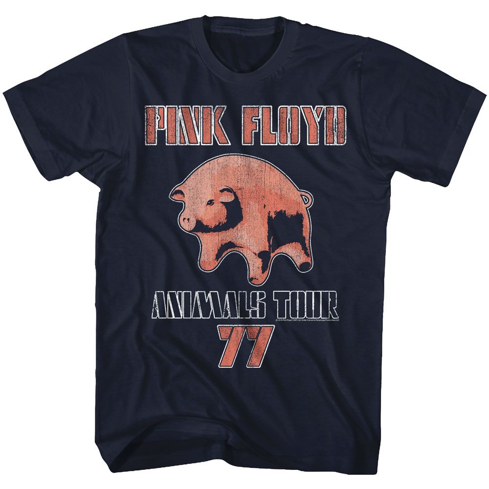PINK FLOYD-TOUR 77-NAVY ADULT S/S TSHIRT