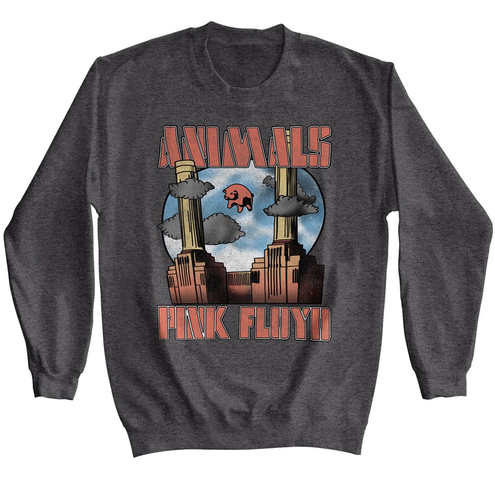 PINK FLOYD-PINK FLOYD ANIMALS-DARK HEATHER ADULT L/S SWEATSHIRT