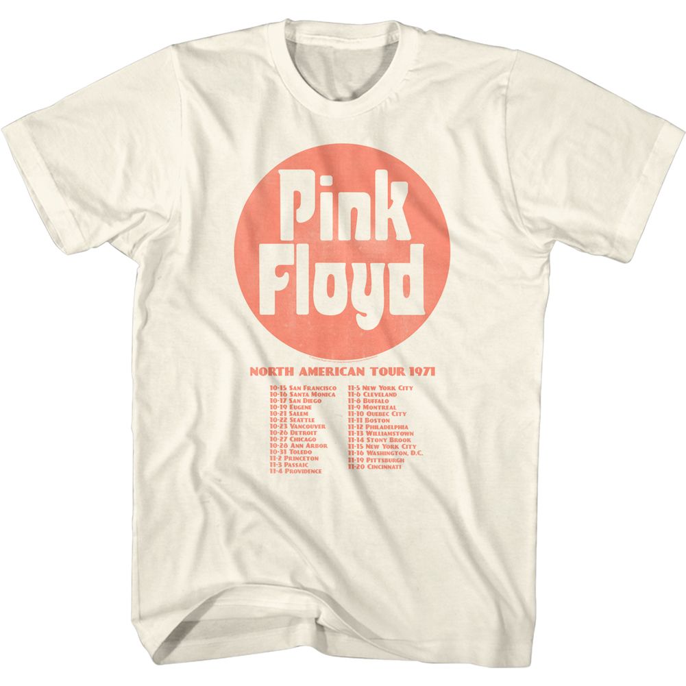 PINK FLOYD-FRONTDATES-NATURAL ADULT S/S TSHIRT
