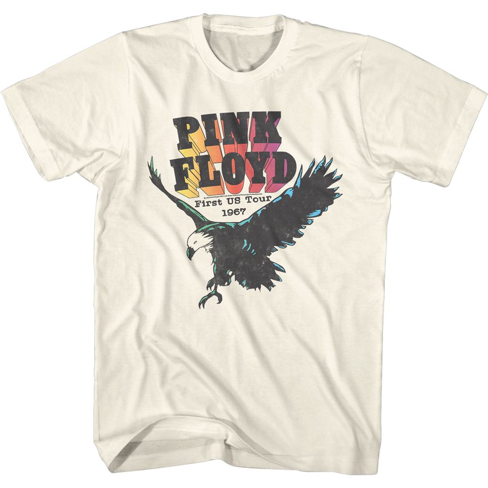 PINK FLOYD-FIRST US TOUR-NATURAL ADULT S/S TSHIRT