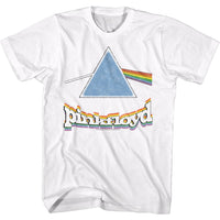 Thumbnail for PINK FLOYD-RAINBOW PRISM W/LOGO-WHITE ADULT S/S TSHIRT