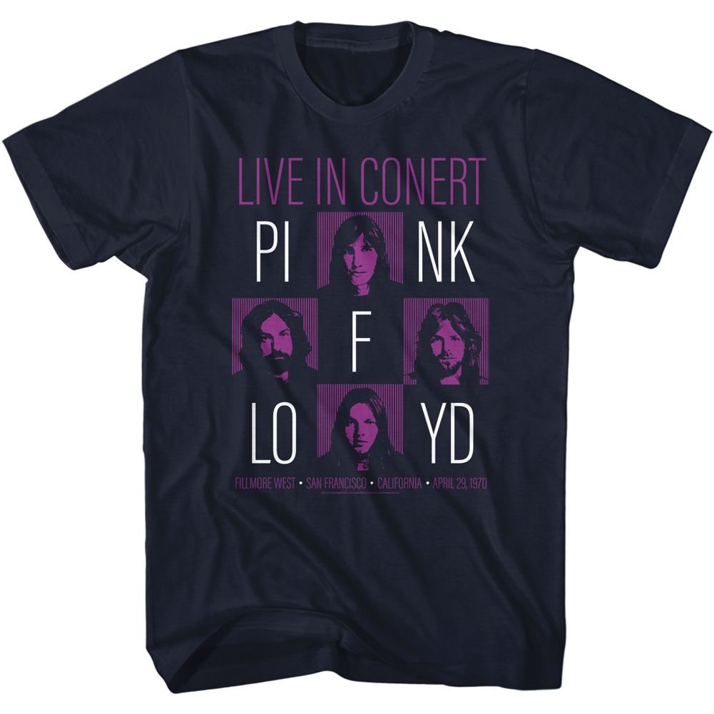 PINK FLOYD-LIVE IN CONCERT-NAVY ADULT S/S TSHIRT