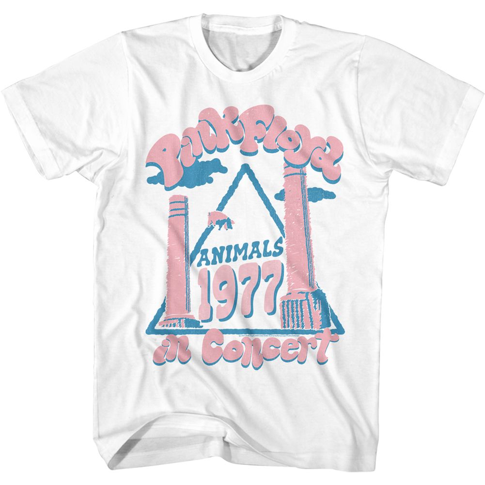 PINK FLOYD-ANIMALS CONCERT-WHITE ADULT S/S TSHIRT