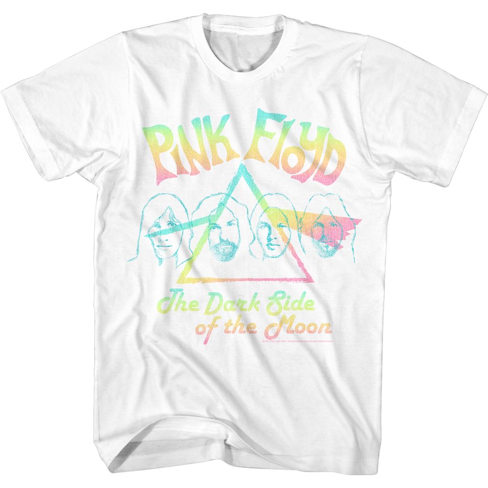 PINK FLOYD-PASTEL RAINBOW-WHITE ADULT S/S TSHIRT