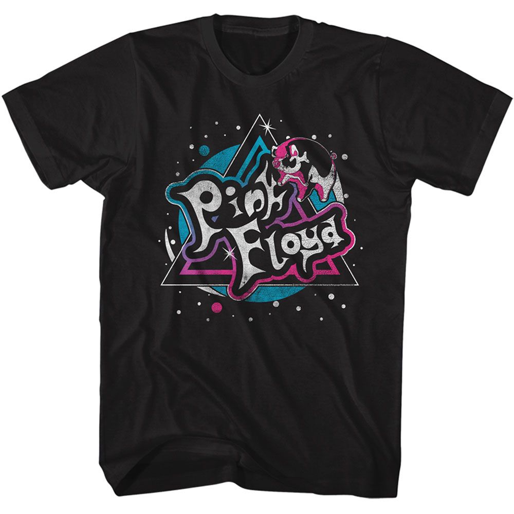 PINK FLOYD-PINK FLOYD FLYING PIG BLUE PINK-BLACK ADULT S/S TSHIRT