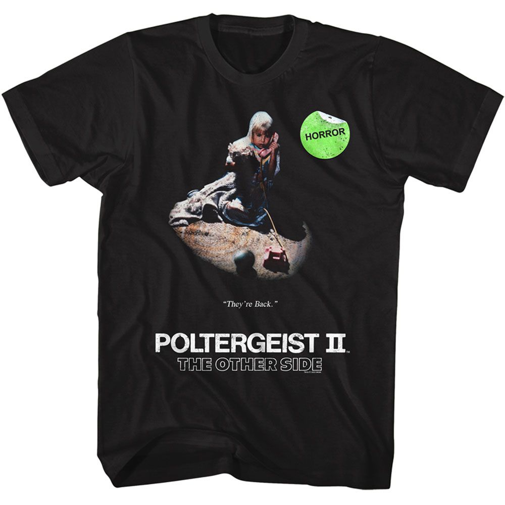 POLTERGEIST-POLTERGEIST VIDEO CASSETTE COVER-BLACK ADULT S/S TSHIRT