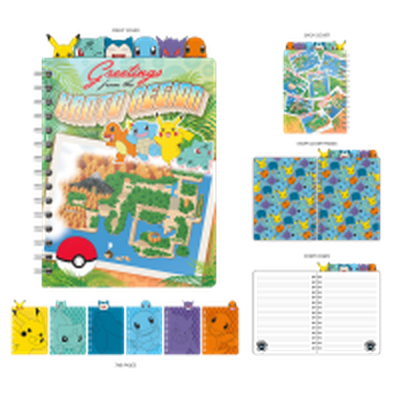 Pokemon Kanto Region Pokemon And Map Spiral 6 Tabbed Notebook-6.5x8.5 in – 30 pc ppk ($8.00 each)