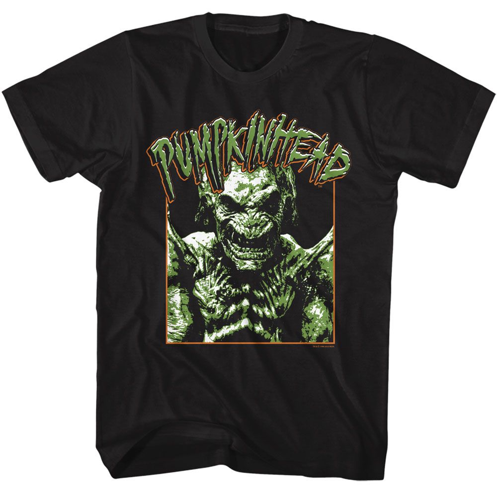 PUMPKINHEAD-PUMPKINHEAD PHOTO AND LOGO-BLACK ADULT S/S TSHIRT