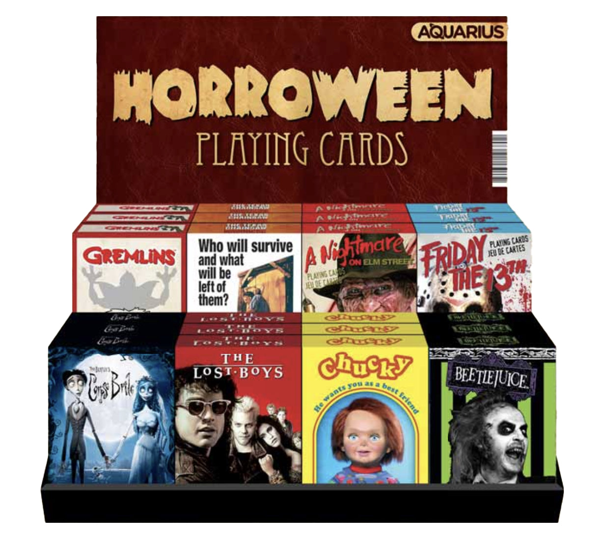 24 Playing Cards Pre-pack - Horror (4 Titles x 6) – 1 PC PPK