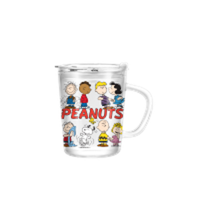Peanuts Group Vintage Red Logo 14oz Travel Glass Mug w Slide Close Lid and Handle – 24 pc ppk ($4.75 each)