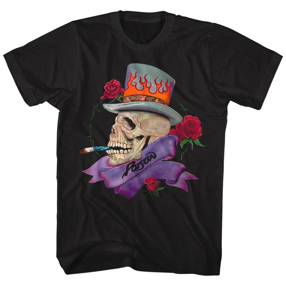 POISON-SKULL SMOKIN POISON-BLACK ADULT S/S TSHIRT