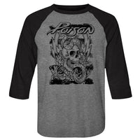 Thumbnail for POISON-SKULL SNAKE LIGHTNING-PREMIUM HEATHER/VINTAGE BLACK ADULT 3/4 SLEEVE RAGLAN