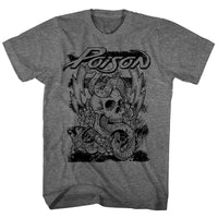 Thumbnail for POISON-SKULL SNAKE LIGHTNING-GRAPHITE HEATHER ADULT S/S TSHIRT