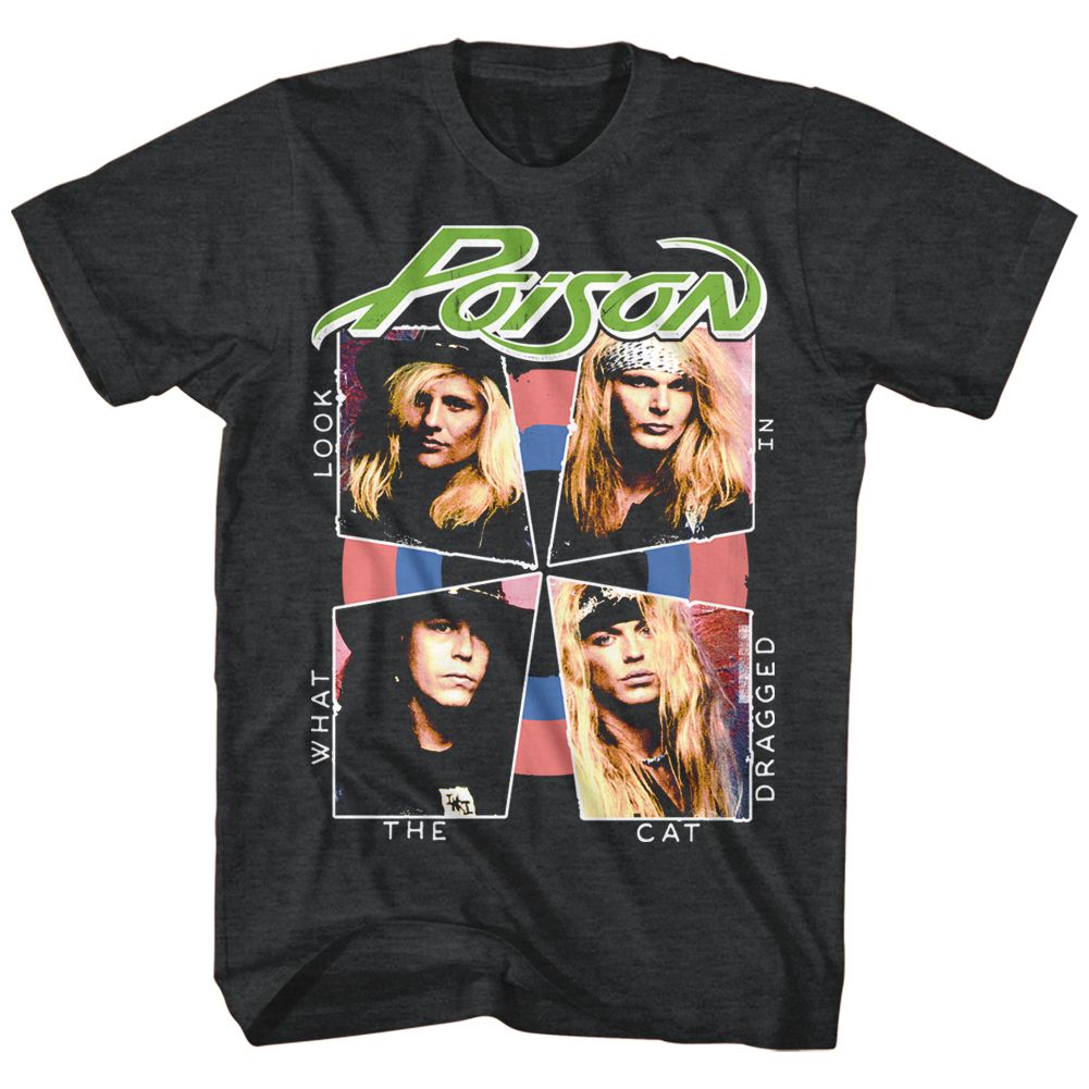 POISON-CAT DRAGGED IN-BLACK HEATHER ADULT S/S TSHIRT