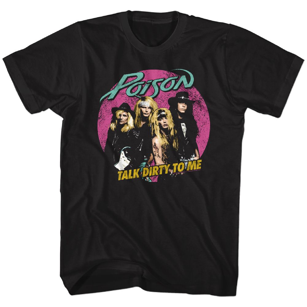 POISON-PINK CIRCLE-BLACK ADULT S/S TSHIRT