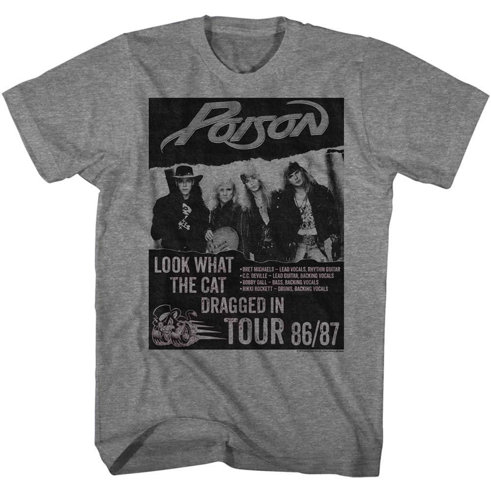 POISON-LOOK WHAT TOUR-GRAPHITE HEATHER ADULT S/S TSHIRT