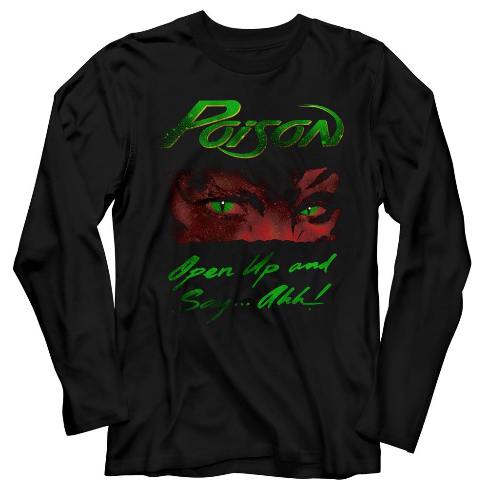 POISON-OPEN UP-BLACK ADULT L/S TSHIRT