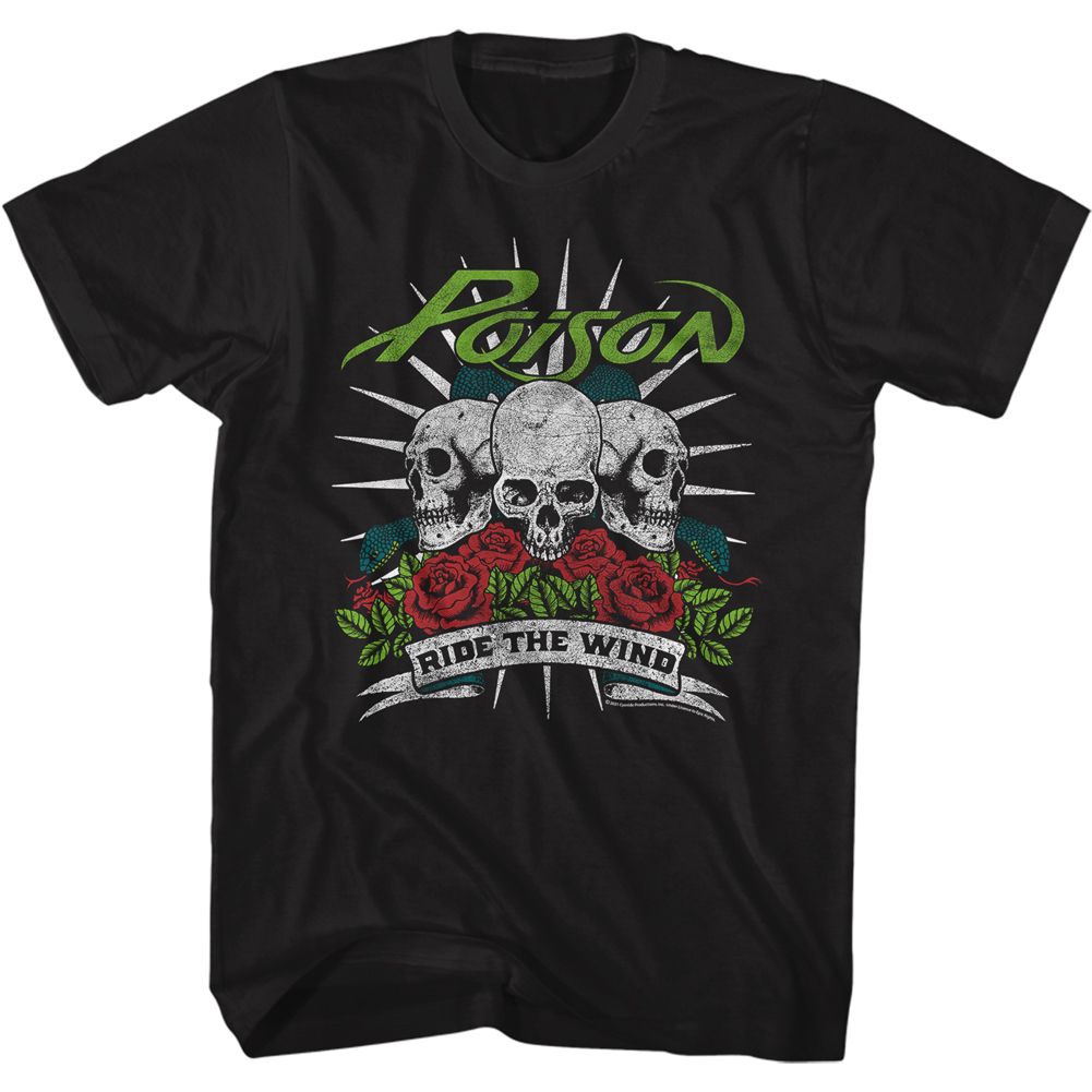 POISON-RIDE THE WIND-BLACK ADULT S/S TSHIRT
