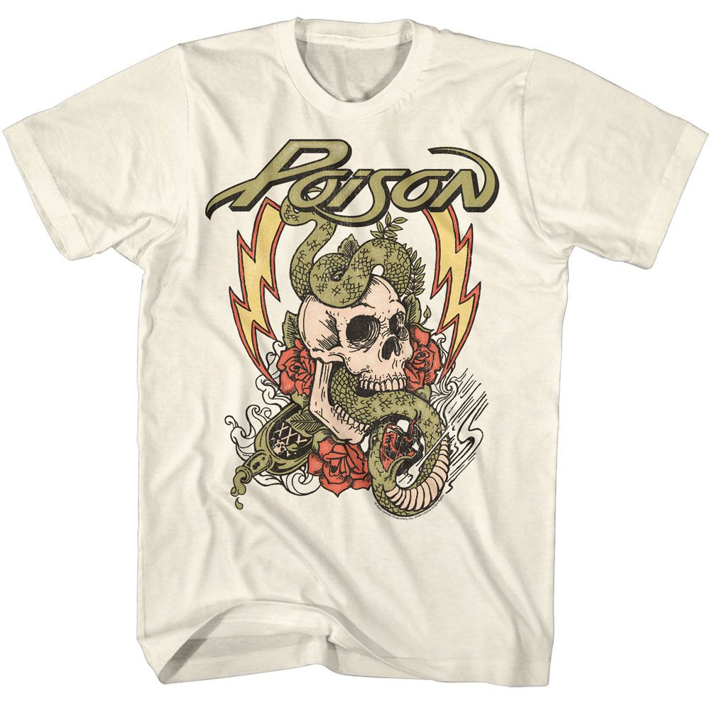 POISON-POISON FADE COLOR SKULL-NATURAL ADULT S/S TSHIRT