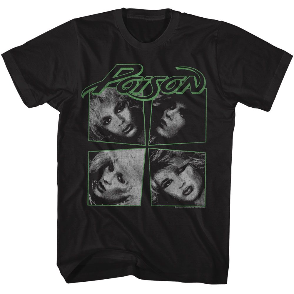 POISON-POISON I WANT ACTION FOUR PHOTOS-BLACK ADULT S/S TSHIRT