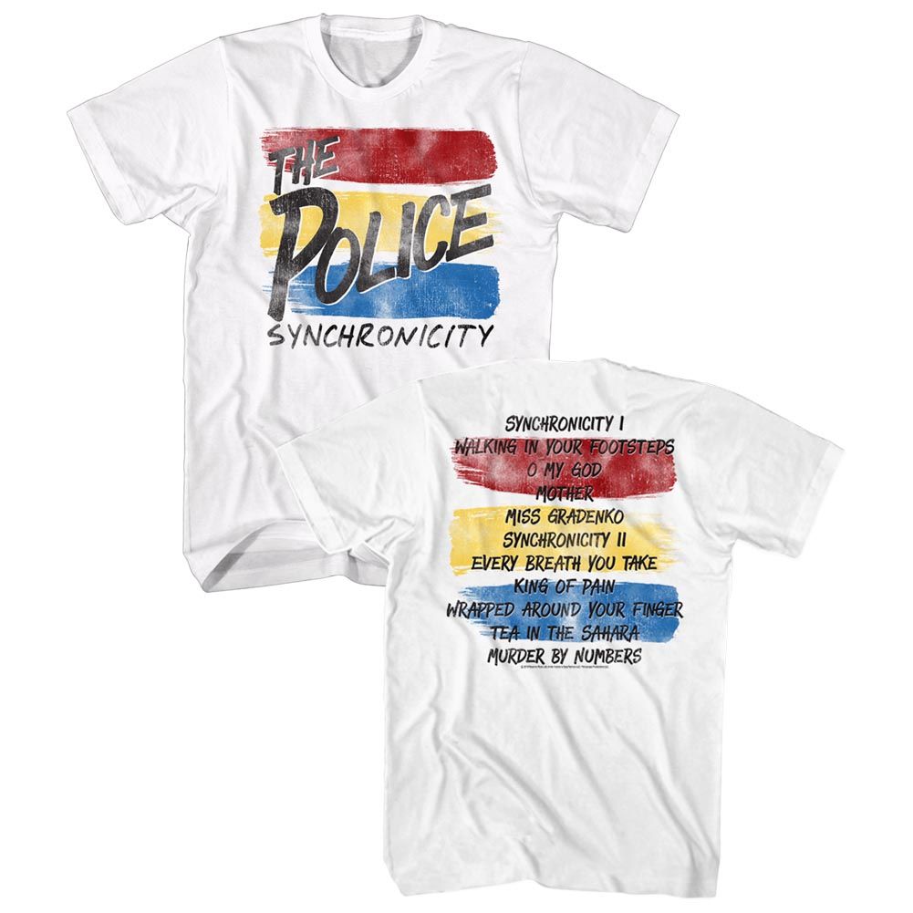 THE POLICE-SYNCHRONICITY-WHITE ADULT S/S TSHIRT