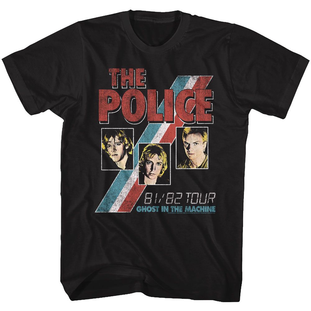 THE POLICE-GHOST IN THE MACHINE-BLACK ADULT S/S TSHIRT