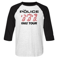 Thumbnail for THE POLICE-1982 TOUR-WHITE HEATHER/VINTAGE BLACK ADULT 3/4 SLEEVE RAGLAN