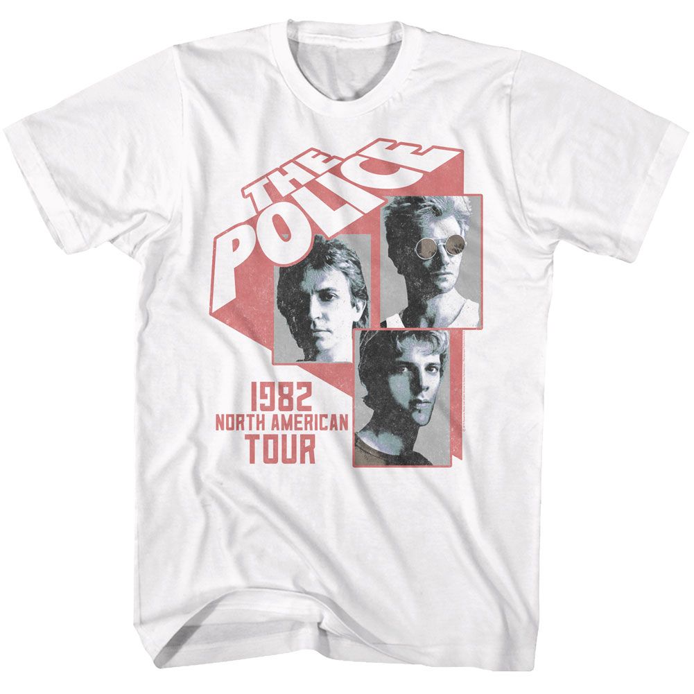 THE POLICE-NA TOUR-WHITE ADULT S/S TSHIRT