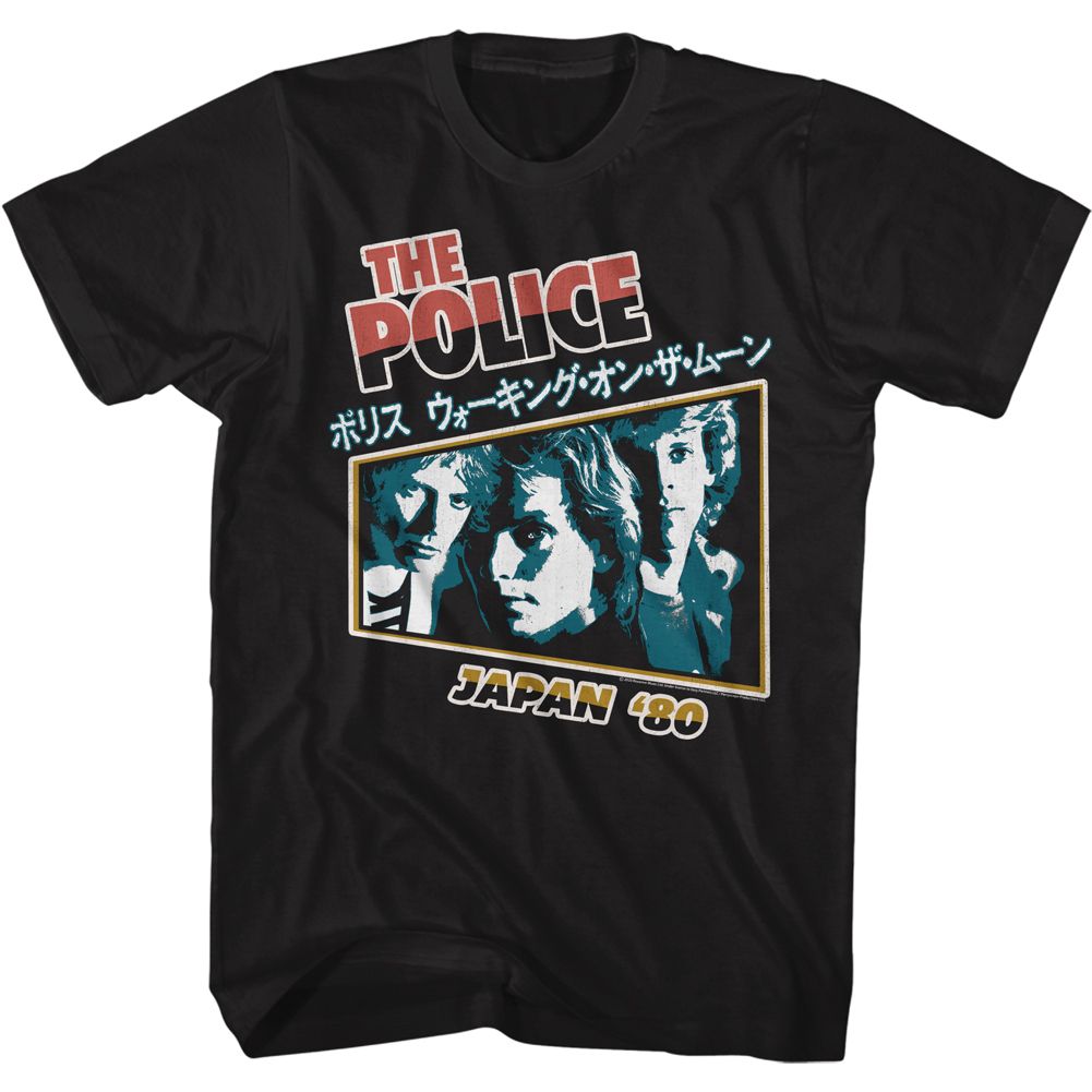 THE POLICE-JAPAN 80-BLACK ADULT S/S TSHIRT
