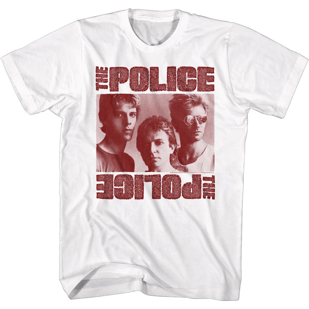 THE POLICE-MONOCHROME-WHITE ADULT S/S TSHIRT