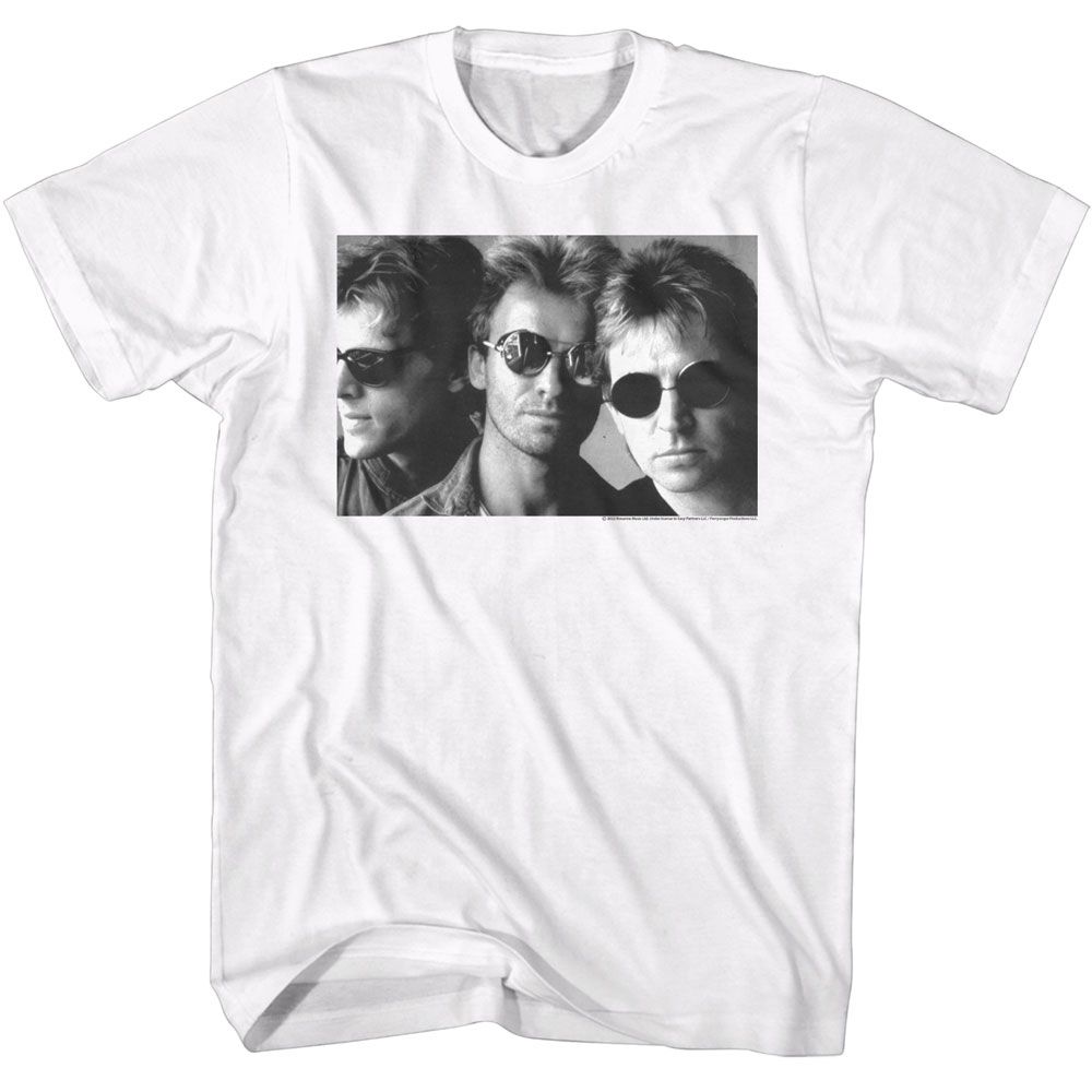 THE POLICE-THE POLICE BW SHADES-WHITE ADULT S/S TSHIRT