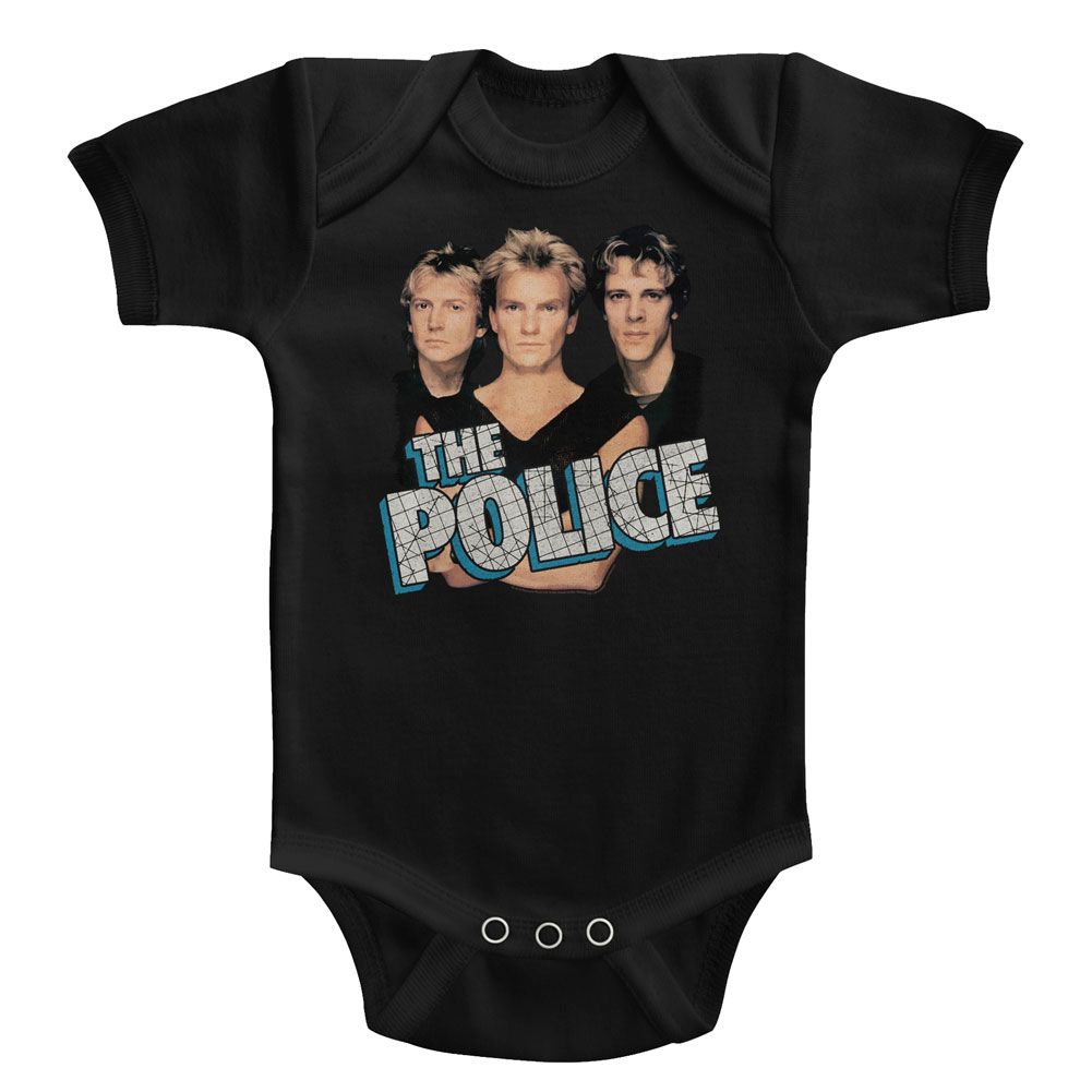 THE POLICE-BOYSNBLUE-BLACK INFANT S/S BODYSUIT