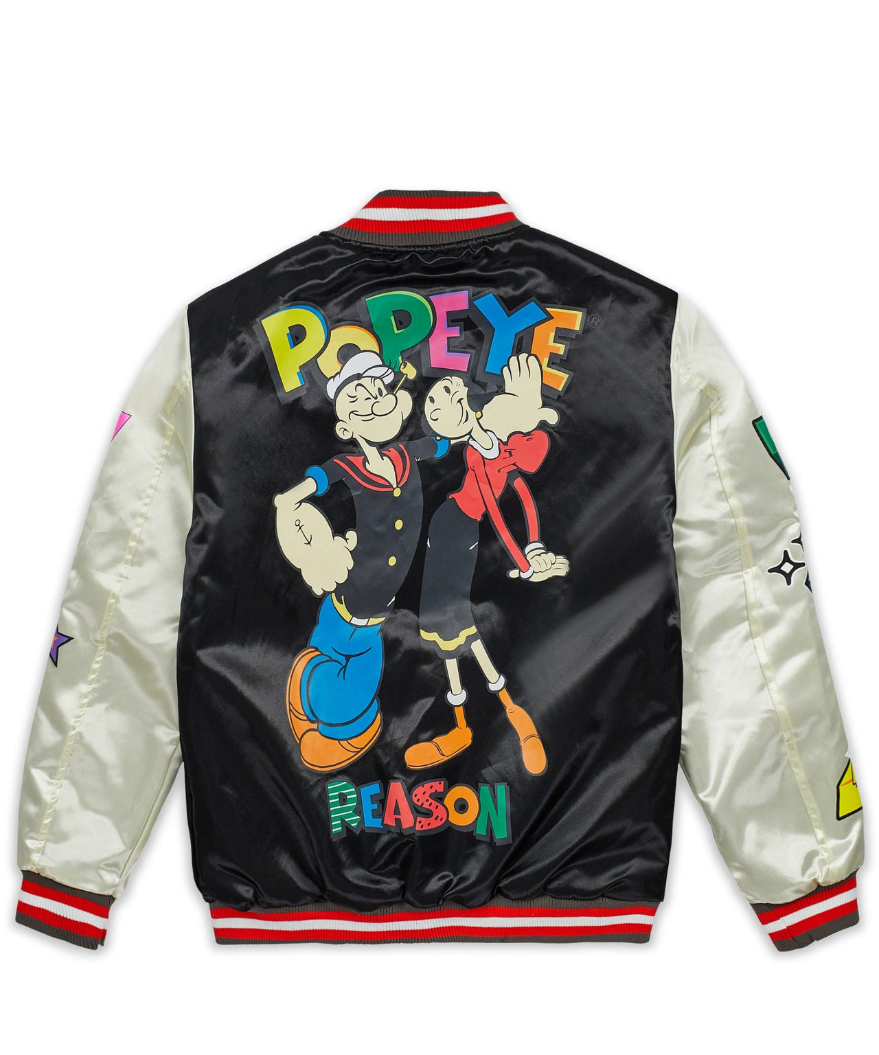 Popeye Pow Satin Bomber W/ Chenille