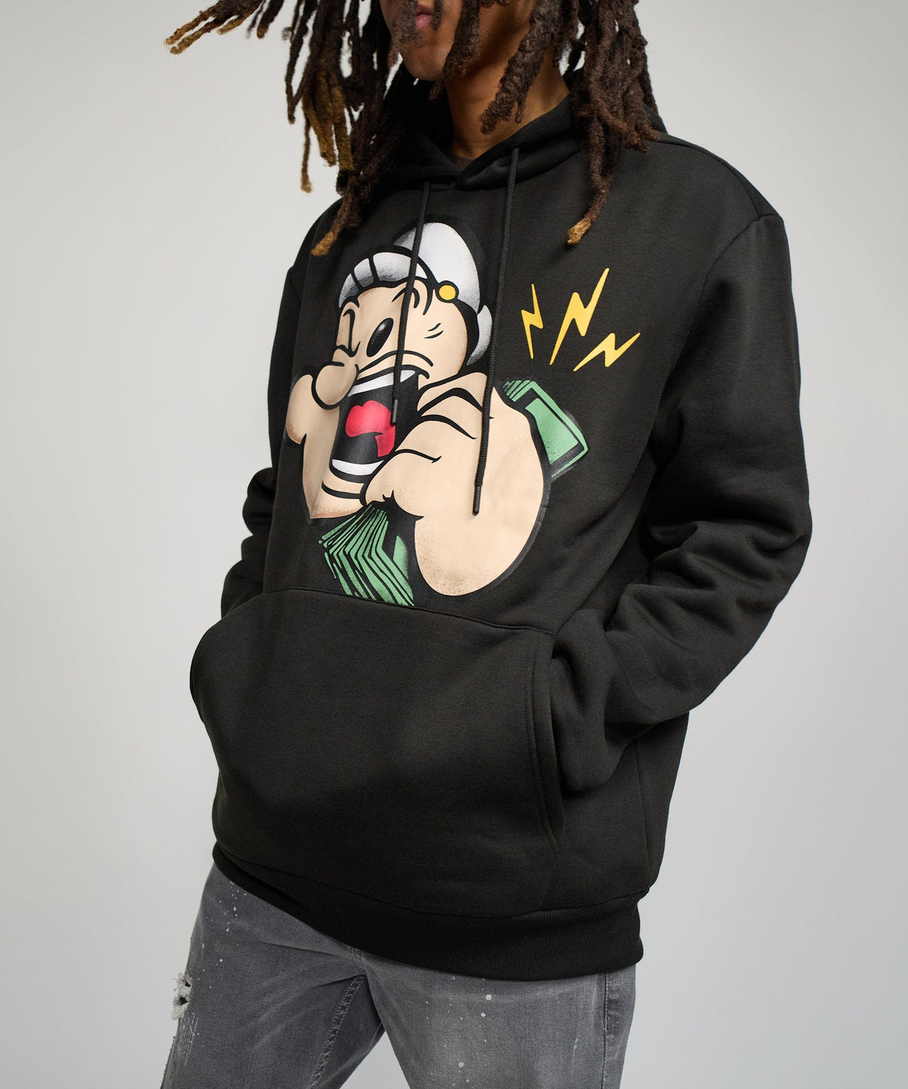 Popeye Money Graphic Long Sleeve Hoodie