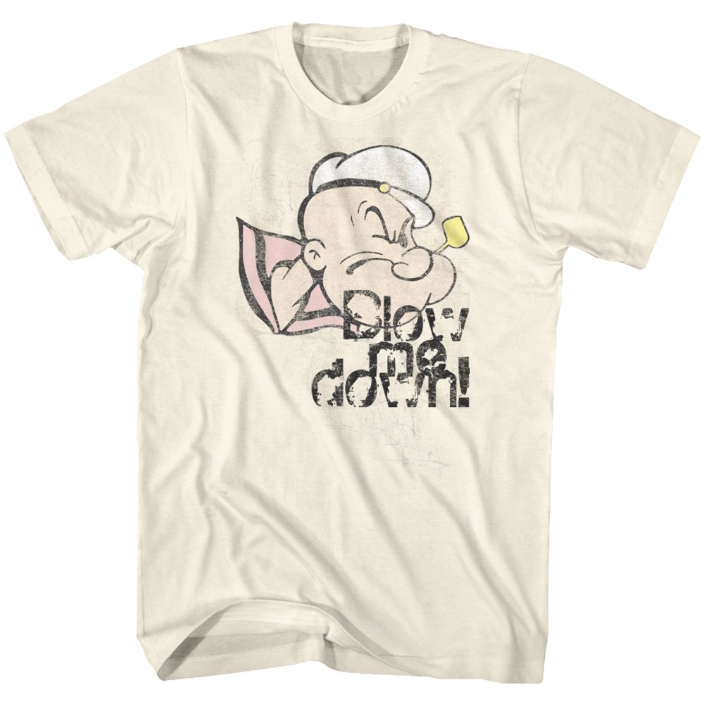 POPEYE-BLOW ME DOWN-NATURAL ADULT S/S TSHIRT