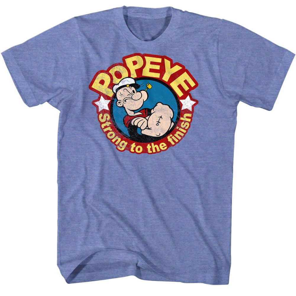 POPEYE-POPEYE STRONG-LIGHT BLUE HEATHER ADULT S/S TSHIRT